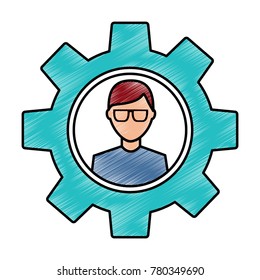 avatar with glasses inside gear setting technology