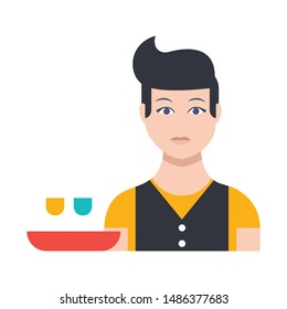 avatar glyph flat vector icon