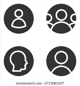 Ilustración vectorial de ícono de glifo de avatar