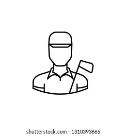avatar golfer outline icon. Signs and symbols can be used for web logo mobile app UI UX