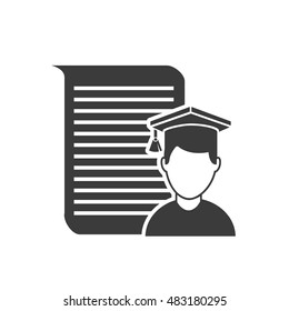 avatar graduated with education icon vector illustration design