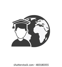 avatar graduated with education icon vector illustration design