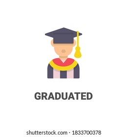  avatar graduated vector icon from avatar collection. flat style illustration, perfect for your website, application, printing project, etc