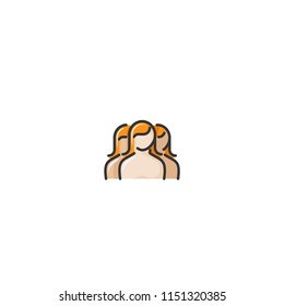 Avatar group female color icon