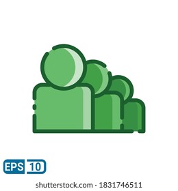 avatar group icon in filled line style isolated on white background. EPS 10