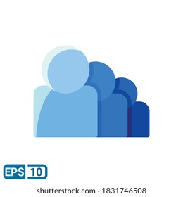 avatar group icon in flat style isolated on white background. Editable color. EPS 10