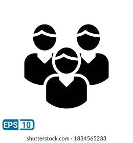 Avatar-Gruppensymbol einzeln auf weißem Hintergrund. Vektorgrafik im Glyph-Stil. EPS10
