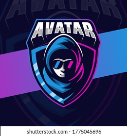 Avatar Hacker Gamer Mascot Esport Logo Design