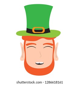 Avatar of a happy irish elf. Vector illustration design