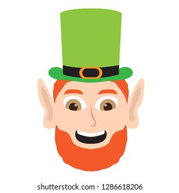 Avatar of a happy irish elf. Vector illustration design