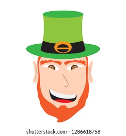 Avatar of a happy irish elf. Vector illustration design