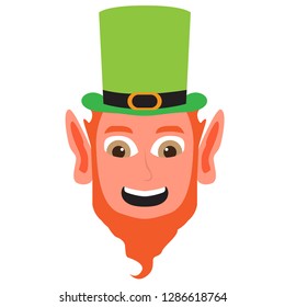 Avatar of a happy irish elf. Vector illustration design