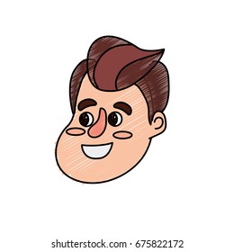 avatar happy man face with hairstyle design