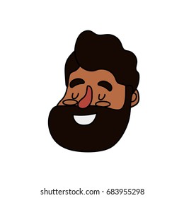 avatar happy man face with hairstyle design