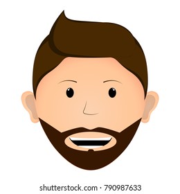 Avatar of a happy man, Vector illustration