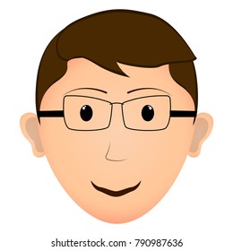 Avatar of a happy man, Vector illustration