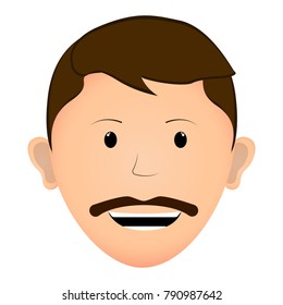 Avatar of a happy man, Vector illustration