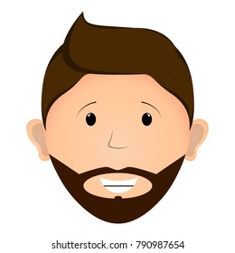 Avatar of a happy man, Vector illustration