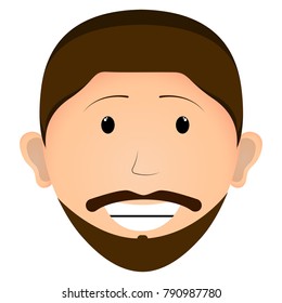 Avatar of a happy man, Vector illustration