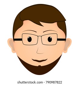 Avatar of a happy man, Vector illustration