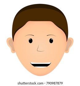 Avatar of a happy man, Vector illustration