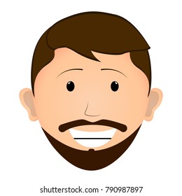 Avatar of a happy man, Vector illustration