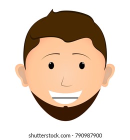 Avatar of a happy man, Vector illustration