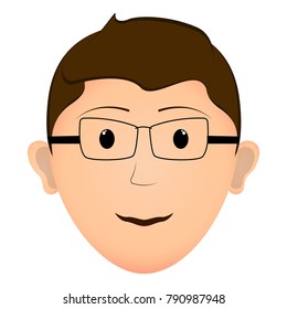 Avatar of a happy man, Vector illustration