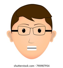 Avatar of a happy man, Vector illustration