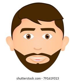 Avatar of a happy man, vector illustration