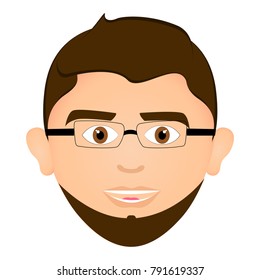 Avatar of a happy man, vector illustration