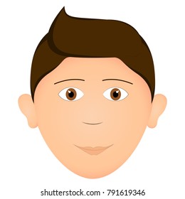 Avatar of a happy man, vector illustration
