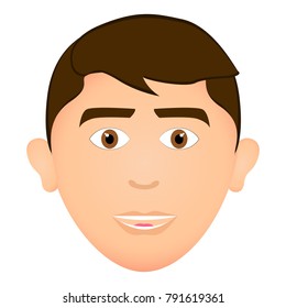 Avatar of a happy man, vector illustration