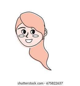avatar happy woman face with hairstyle design
