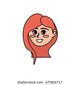 avatar happy woman face with hairstyle design