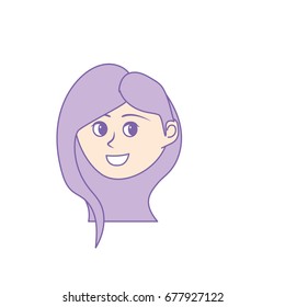 avatar happy woman face with hairstyle design