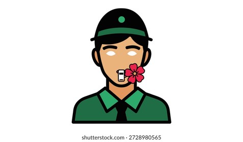 Avatar con sombrero, silbato y flor