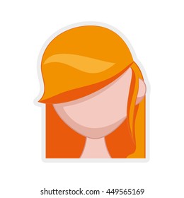 Avatar head concept represented by woman icon. Isolated and flat illustration 