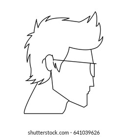 avatar head guy young glasses profile outline