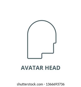 Avatar head  line icon, vector. Avatar head  outline sign, concept symbol, flat illustration