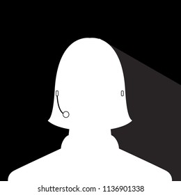 avatar head profile silhouette with shadow  call center female picture
