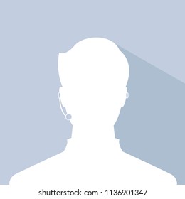 avatar head profile silhouette with shadow  call center male picture