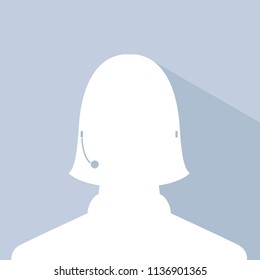 avatar head profile silhouette with shadow  call center female picture