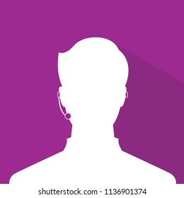 avatar head profile silhouette with shadow  call center male picture