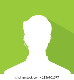 avatar head profile silhouette with shadow  call center male picture