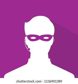 avatar head profile silhouette with shadow  call center thief mask male picture