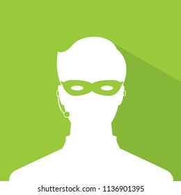 avatar head profile silhouette with shadow  call center thief mask male picture