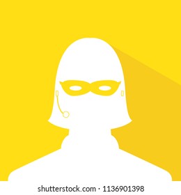 avatar head profile silhouette with shadow call center thief mask female picture