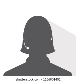 avatar head profile silhouette with shadow  call center female picture