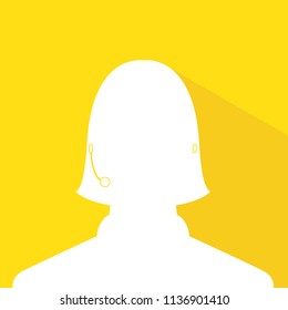 avatar head profile silhouette with shadow  call center female picture